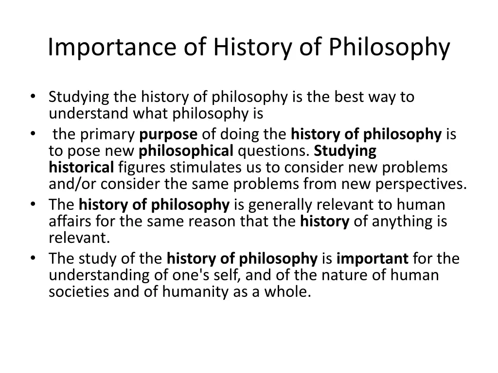 importance of history of philosophy