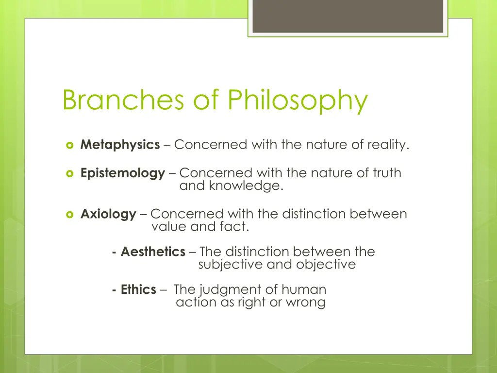 branches of philosophy