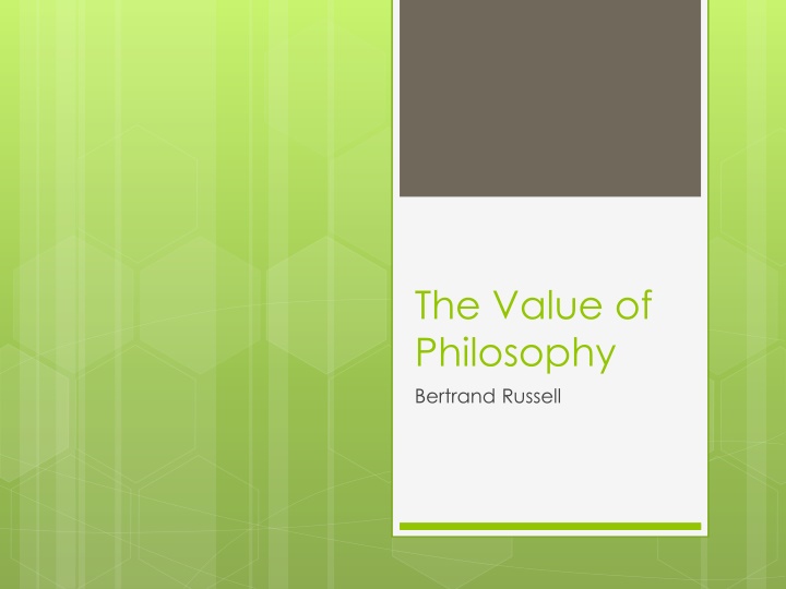 the value of philosophy bertrand russell