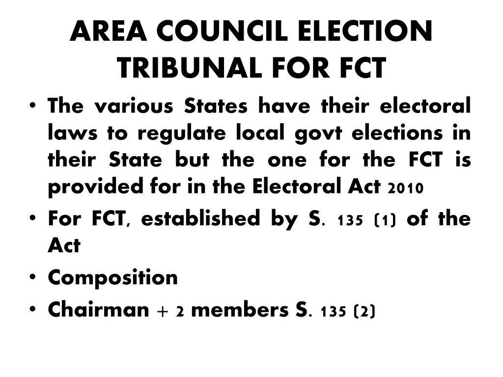 area council election tribunal