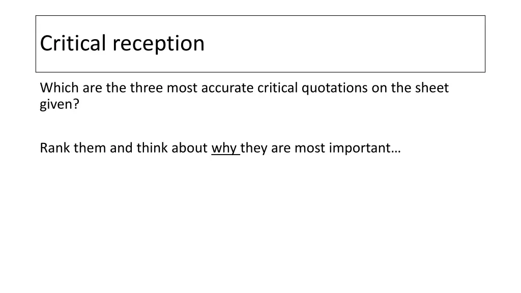 critical reception