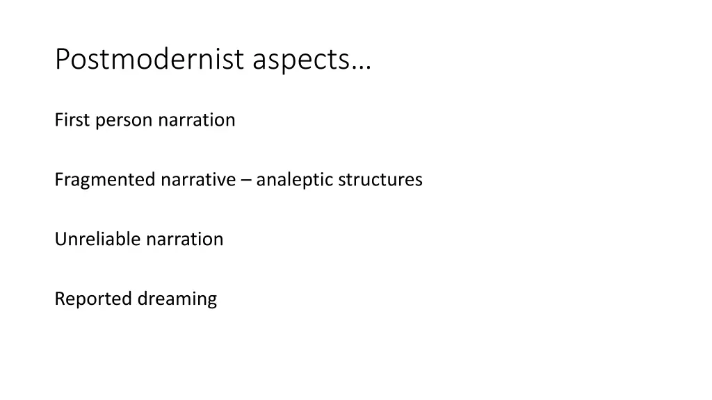 postmodernist aspects