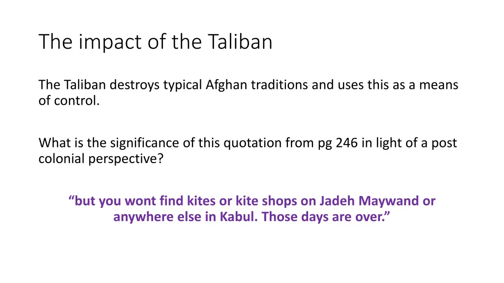 the impact of the taliban