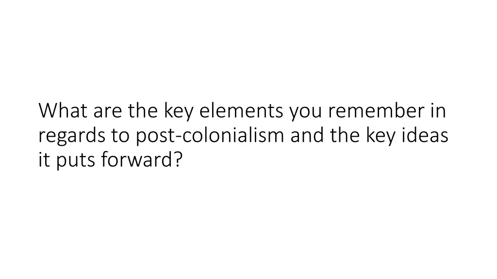 what are the key elements you remember in regards