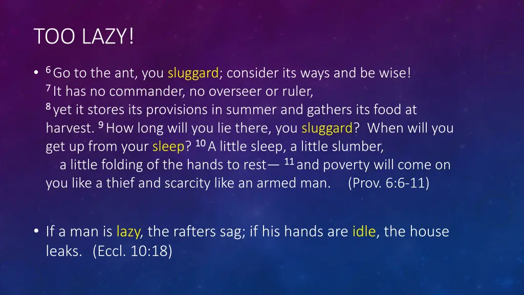 too lazy