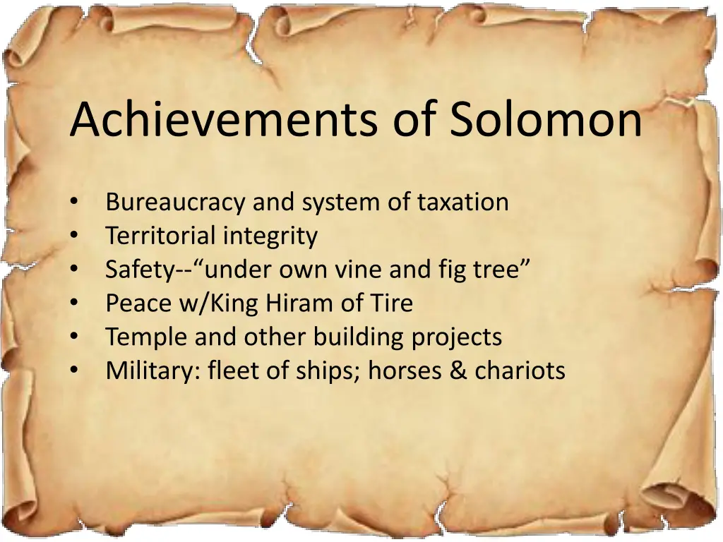 achievements of solomon