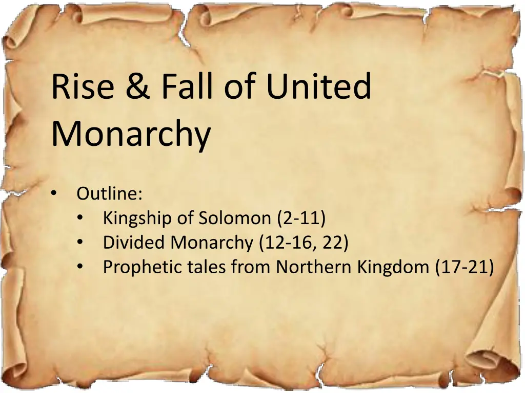 rise fall of united monarchy