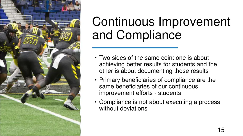 continuous improvement and compliance