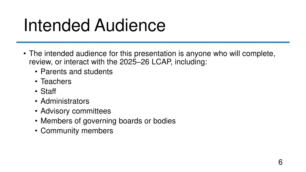 intended audience