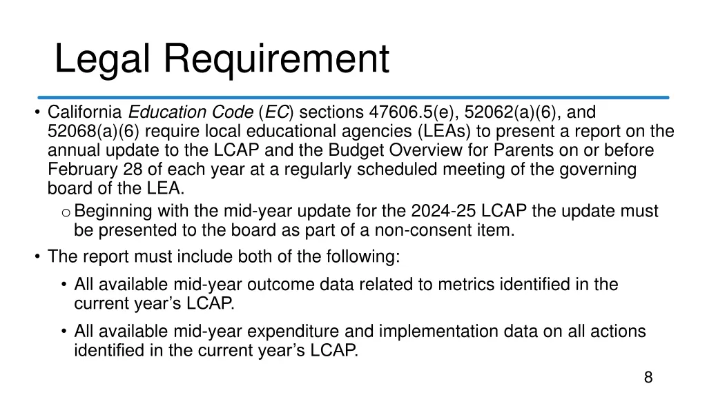 legal requirement