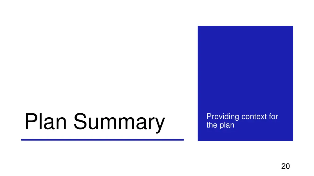 plan summary
