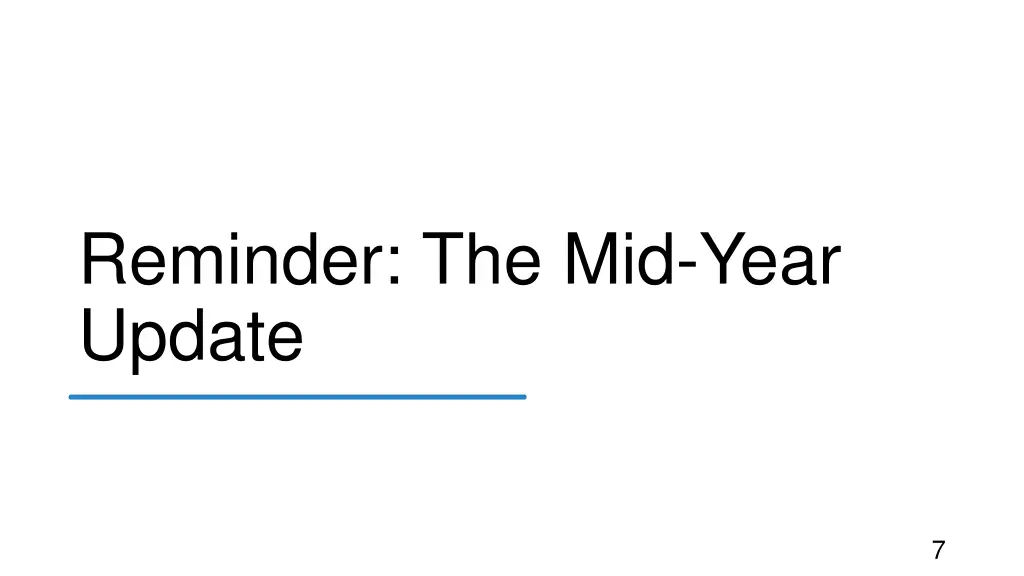reminder the mid year update