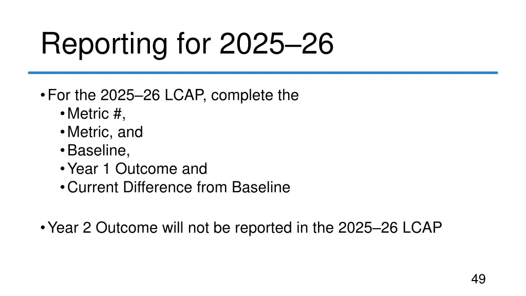 reporting for 2025 26