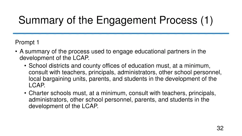 summary of the engagement process 1