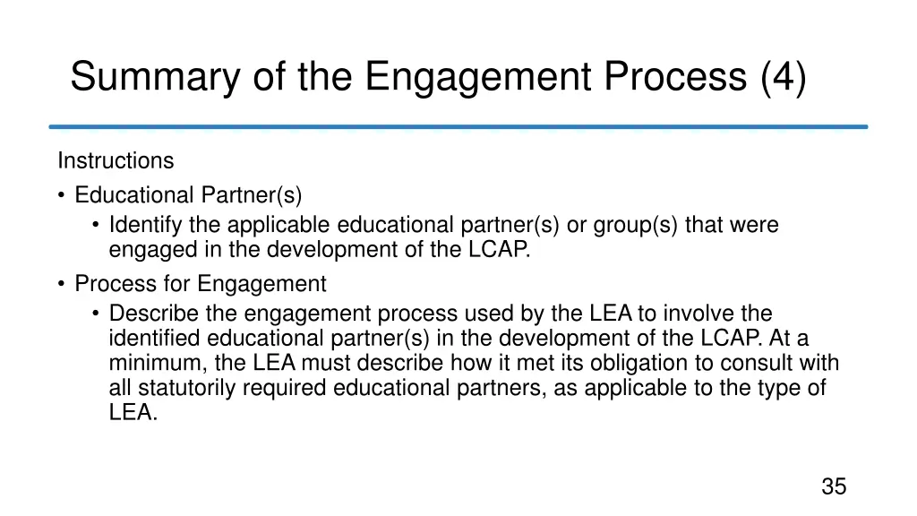 summary of the engagement process 4