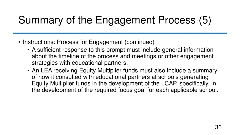 summary of the engagement process 5