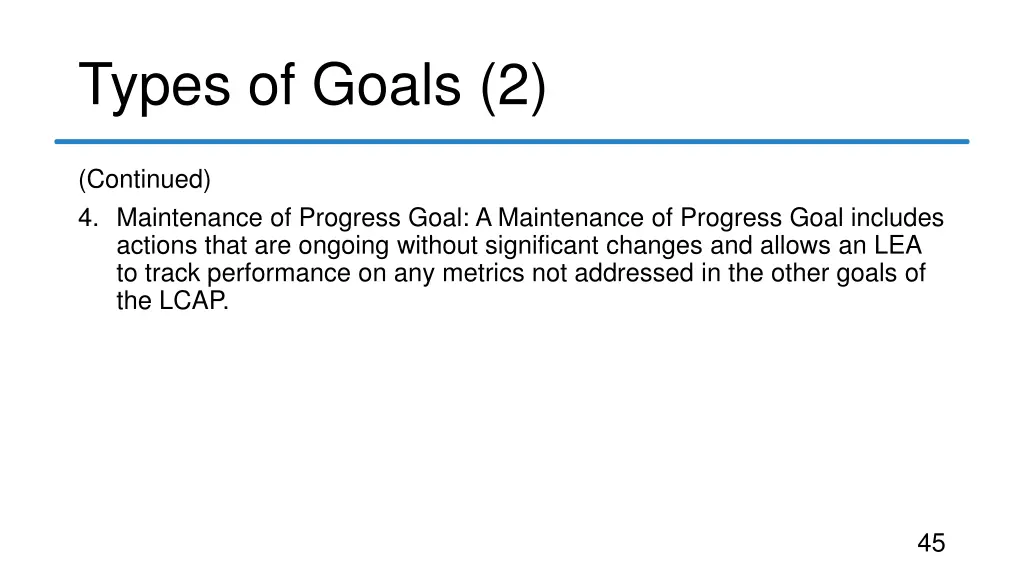 types of goals 2