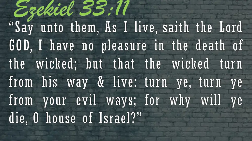 ezekiel 33 11 say unto them as i live saith