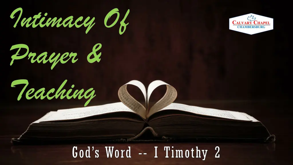 intimacy of prayer teaching 1