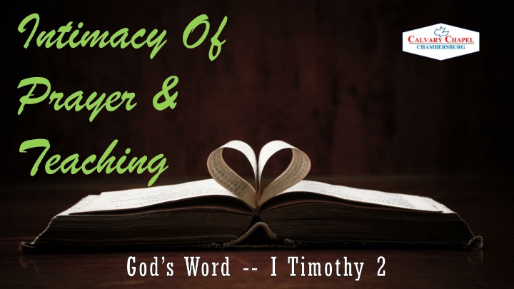 intimacy of prayer teaching