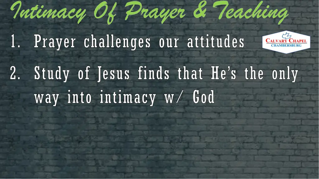 intimacy of prayer teaching prayer challenges 1