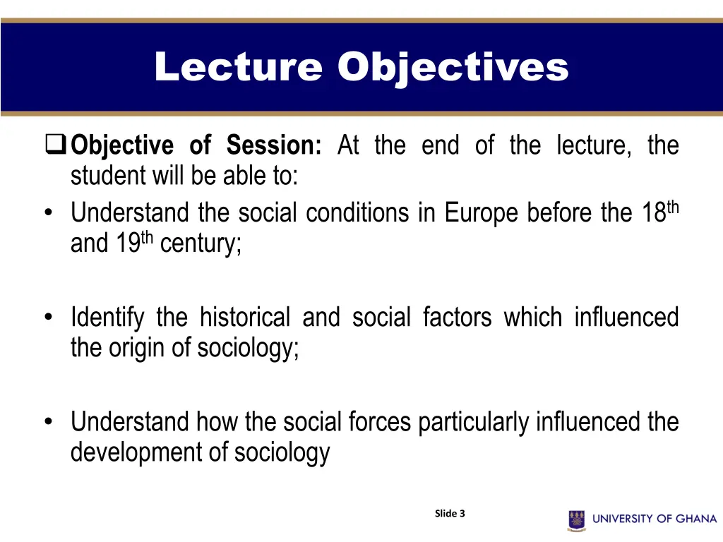 lecture objectives