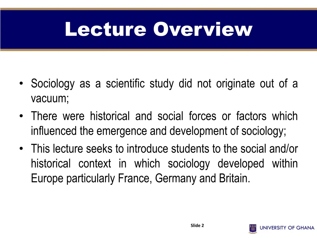 lecture overview