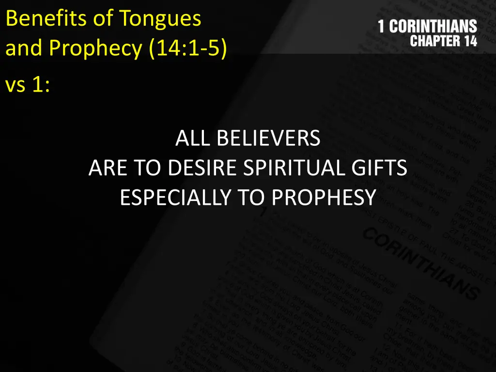 benefits of tongues and prophecy 14 1 5 vs 1