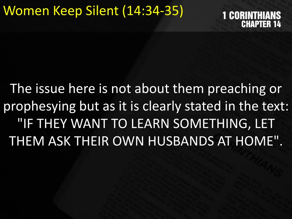 women keep silent 14 34 35 2