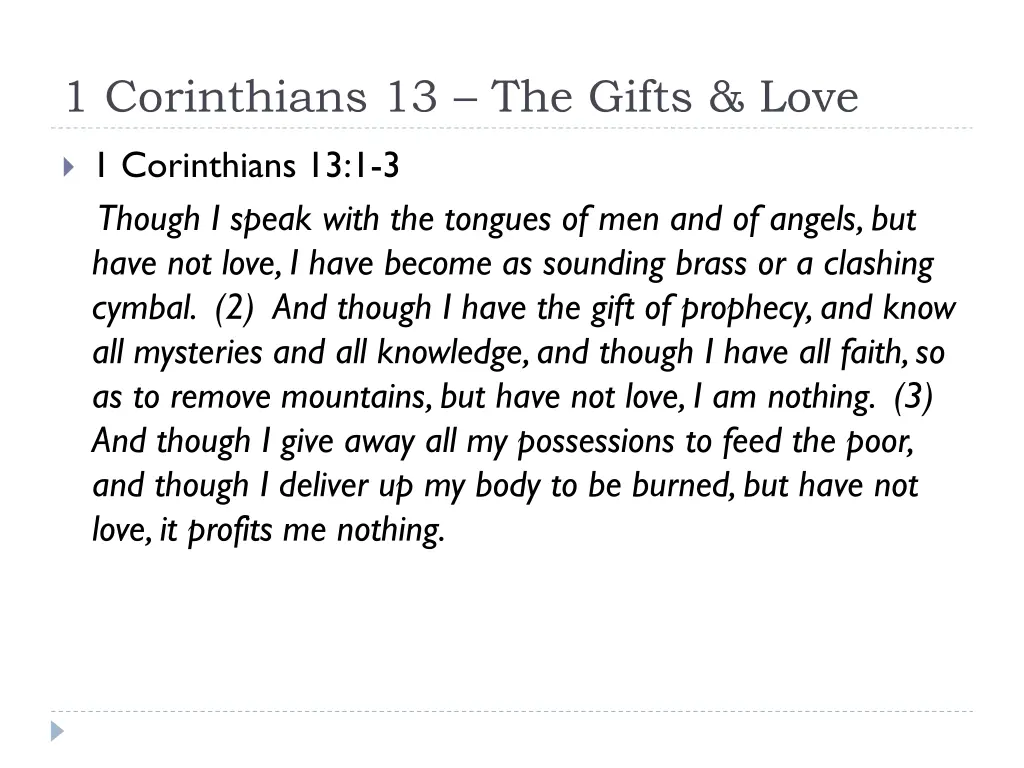 1 corinthians 13 the gifts love