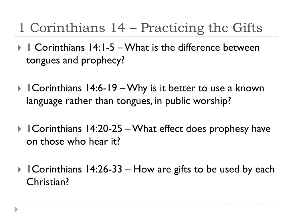 1 corinthians 14 practicing the gifts