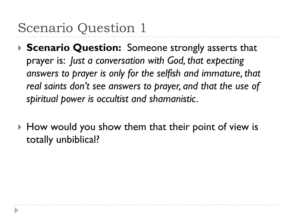 scenario question 1