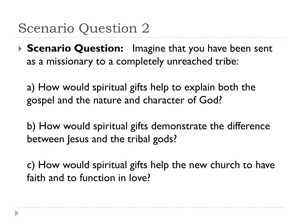 scenario question 2