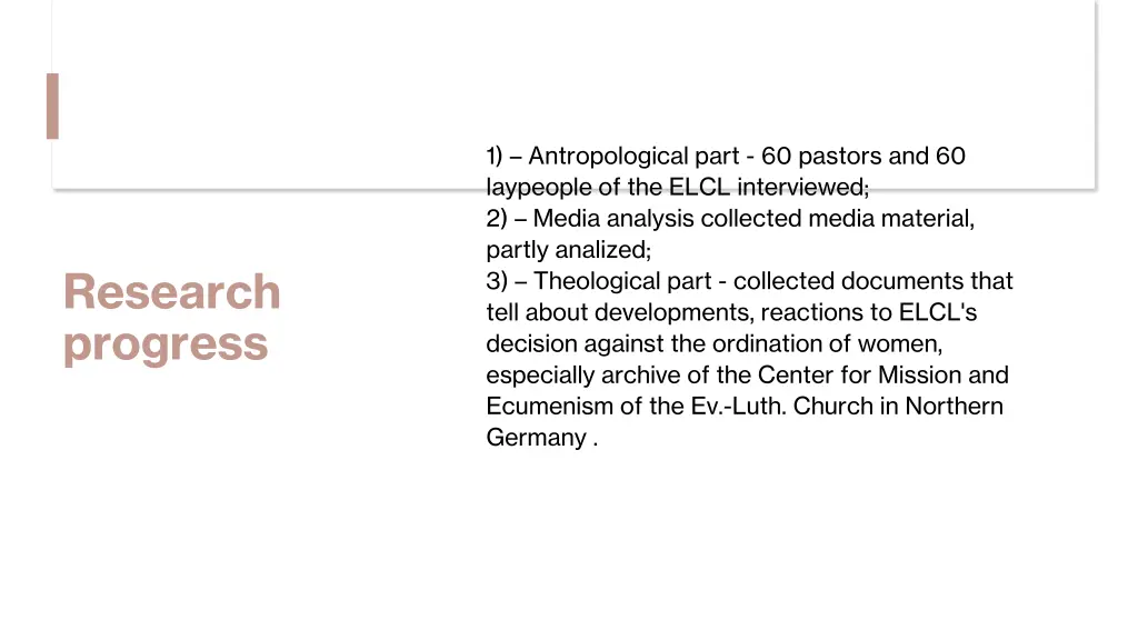 1 antropological part 60 pastors and 60 laypeople