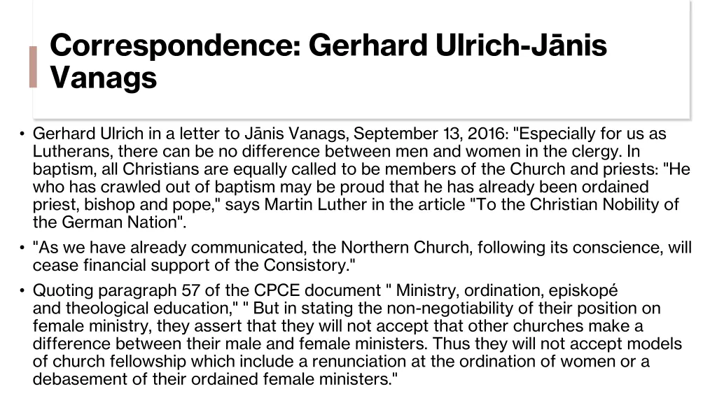 correspondence gerhard ulrich j nis vanags