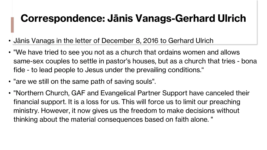 correspondence j nis vanags gerhard ulrich