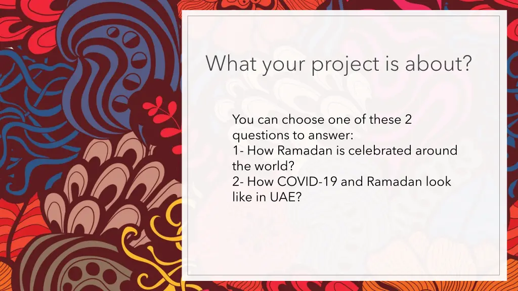 what your project is about