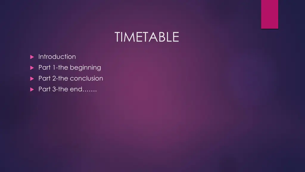 timetable