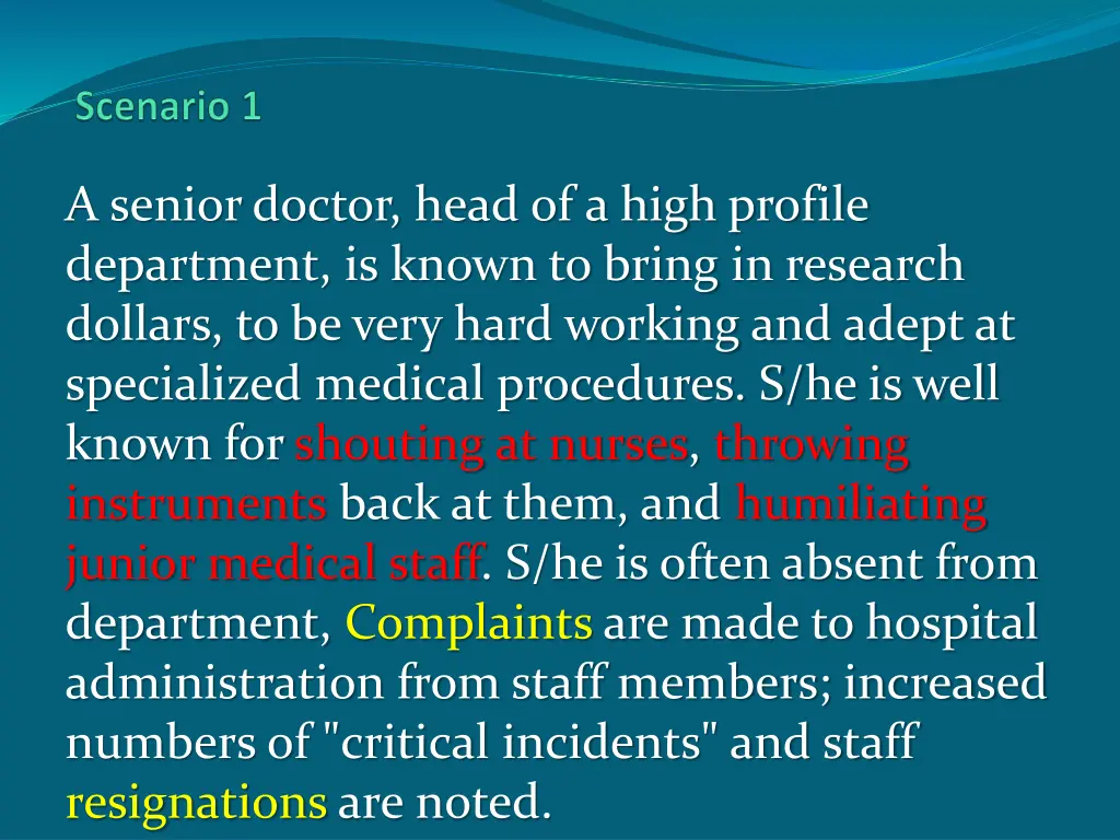 a senior doctor head of a high profile department