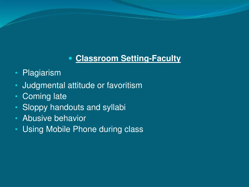 classroom setting faculty