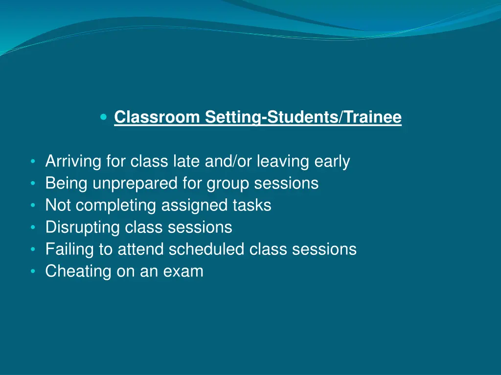 classroom setting students trainee