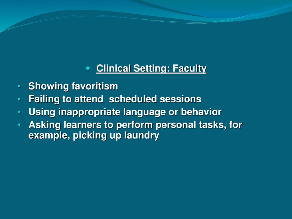 clinical setting faculty