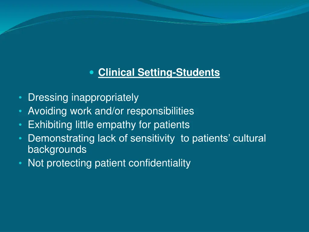 clinical setting students