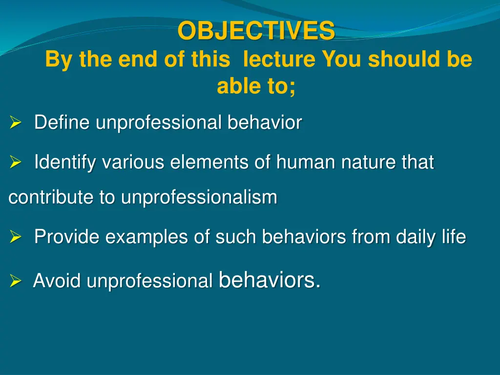 objectives