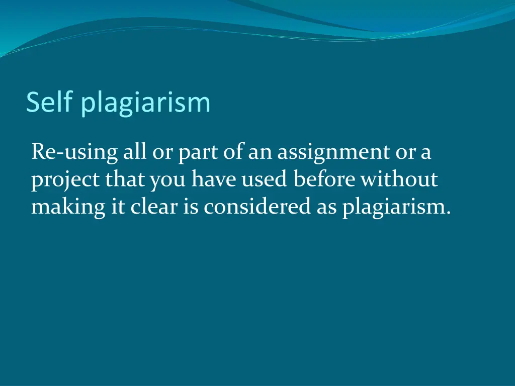 self plagiarism