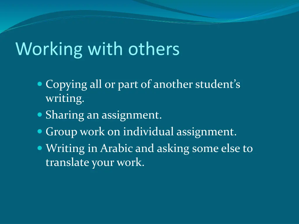 working with others