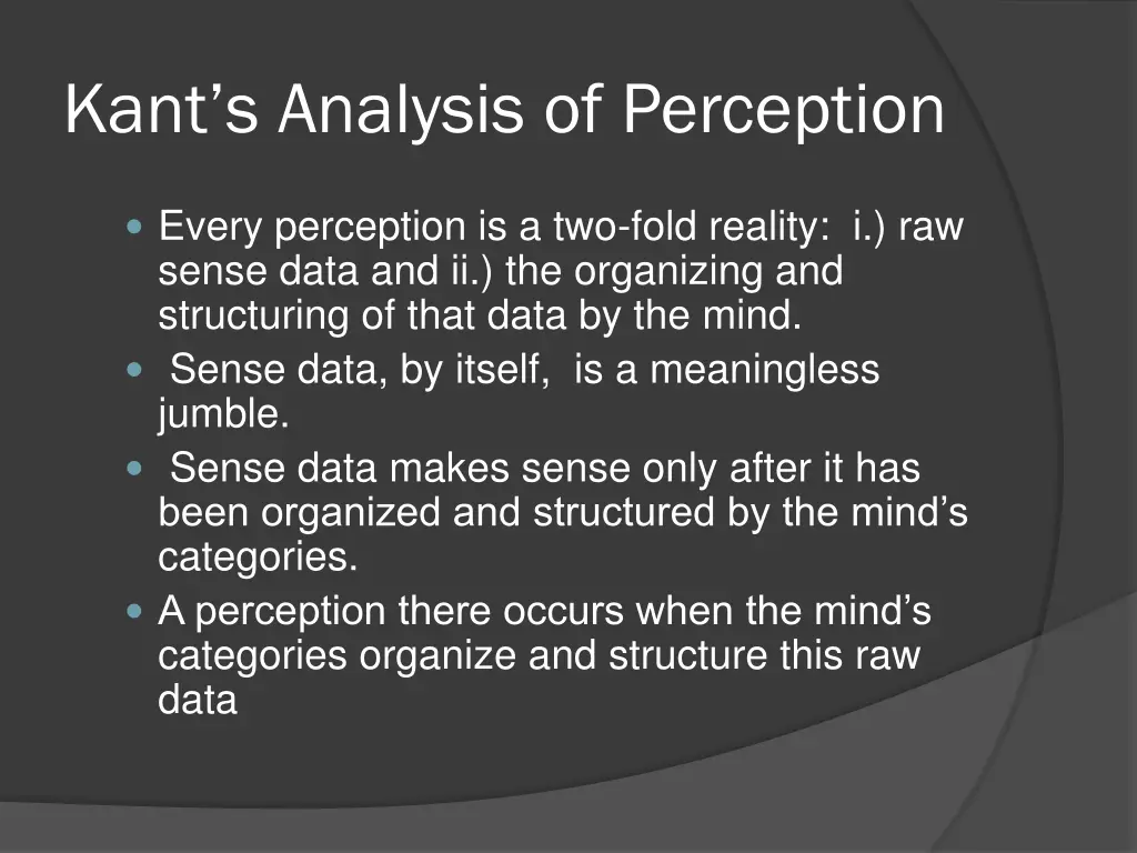 kant s analysis of perception