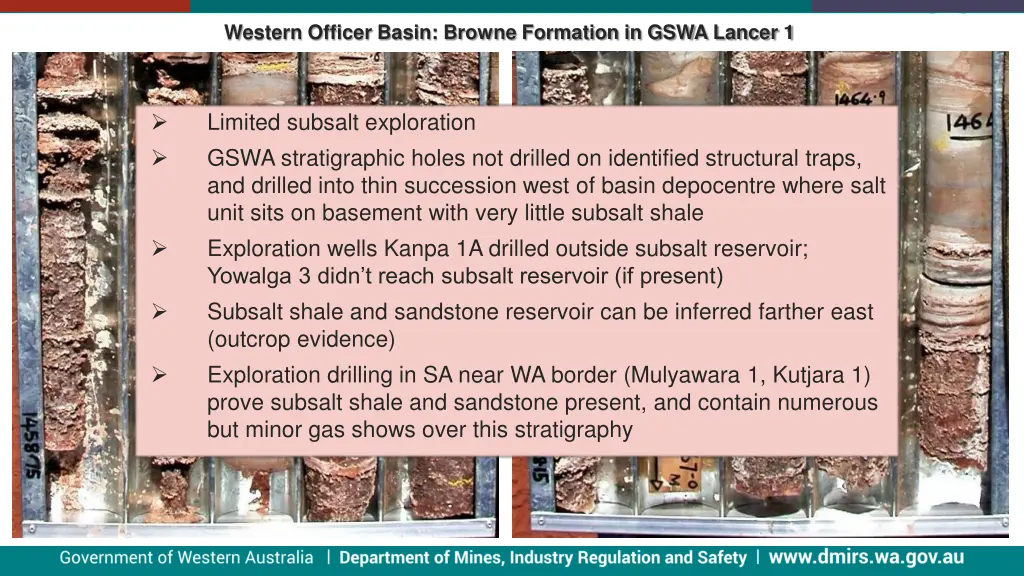 western officer basin browne formation in gswa 1
