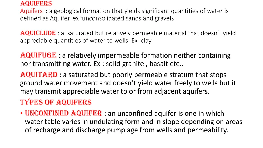 aquifers aquifers a geological formation that