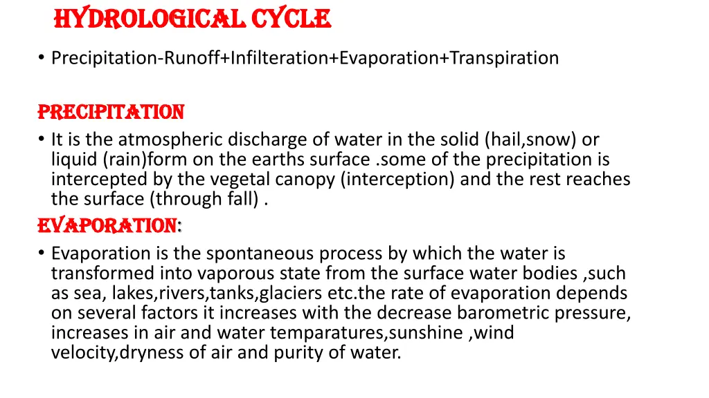 hydrological cycle hydrological cycle